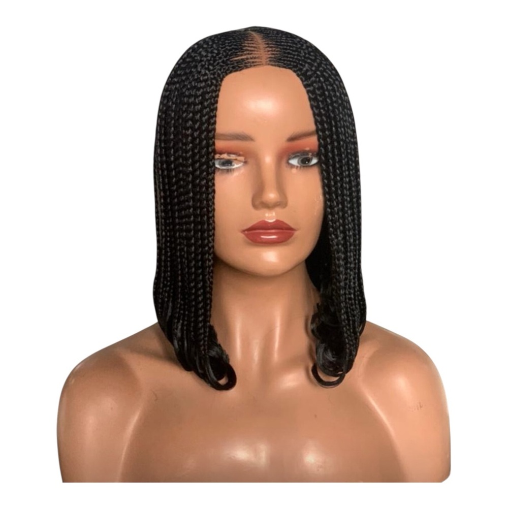 Middle Part Cornrow Black Braided Wig